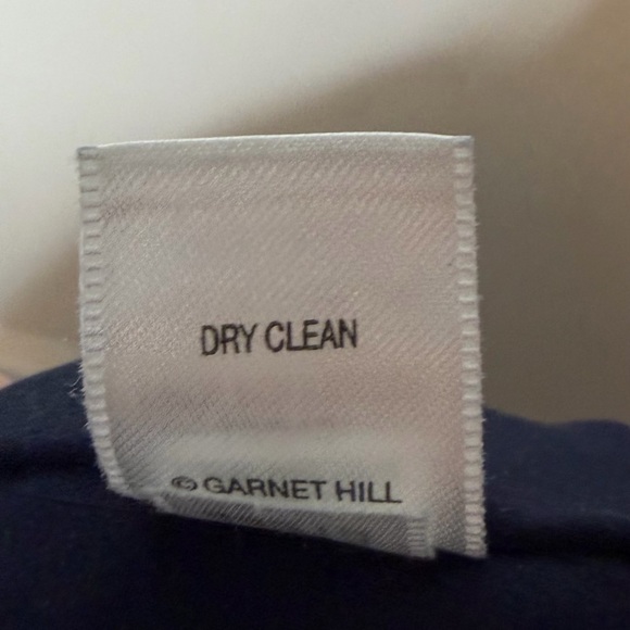 Garnet Hill Navy Blue Floral Midi Skirt Pull On Lined Crepe Pockets Sz L - Picture 8 of 9